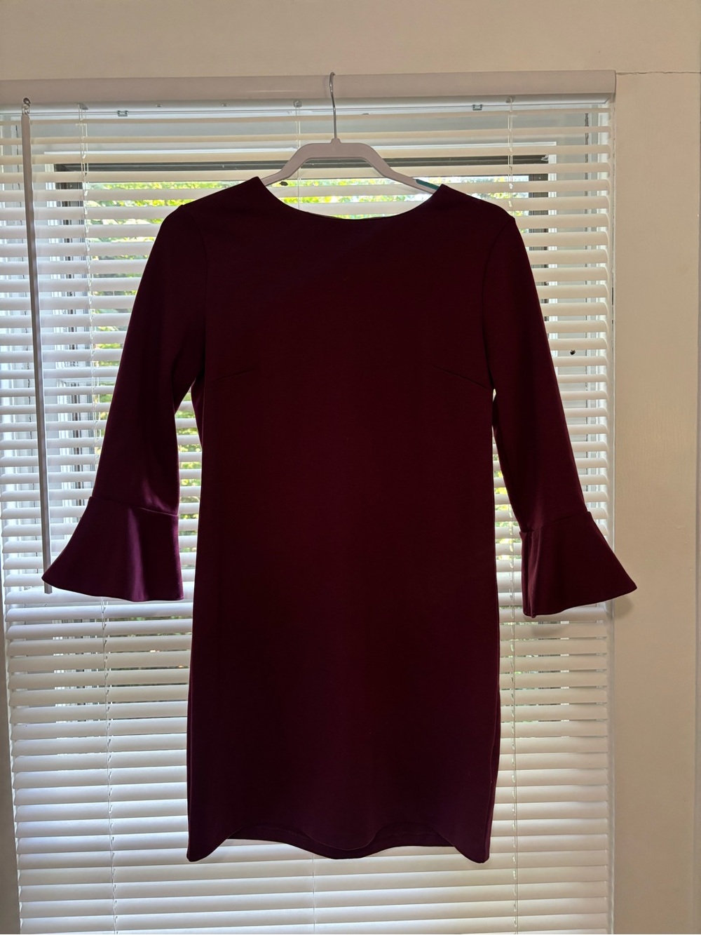 Old Navy Burgundy Bell-Sleeve Shift Mini Dress